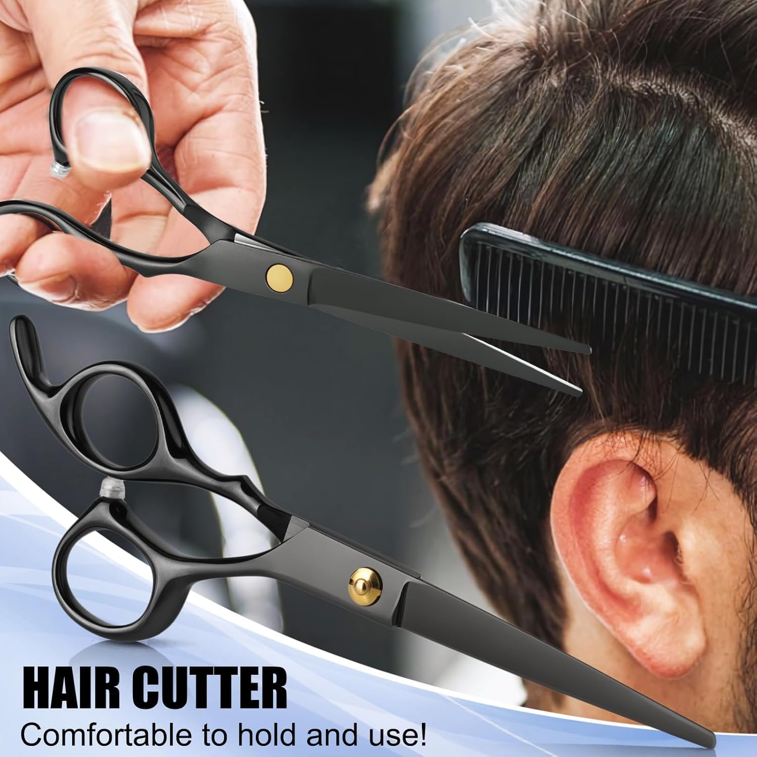 Hair Cutting Scissors Shears Kits, Professional Haircut Scissors Set with Thinning Shears, Stainless Steel Barber