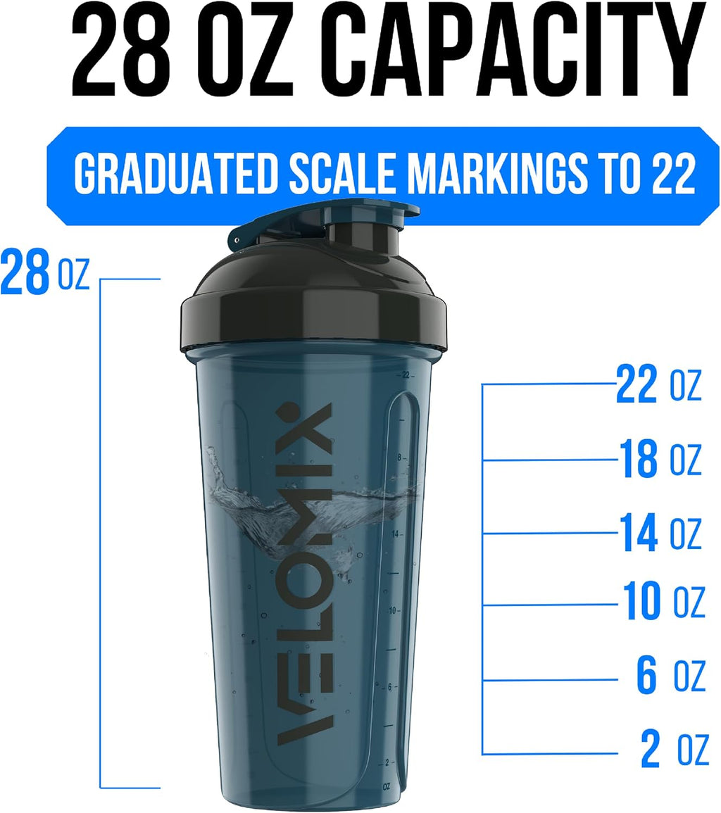 2 Pack 28oz Protein Shaker Bottle for Protein Mixes, ColorBurst | 2x Wire Whisk, Leak Proof Shaker Cups for Protein