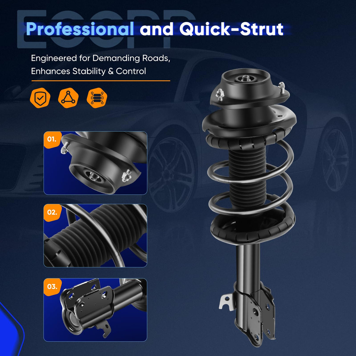 ECCPP Struts Complete Struts Spring for 2000-2004 for Subaru Legacy Struts