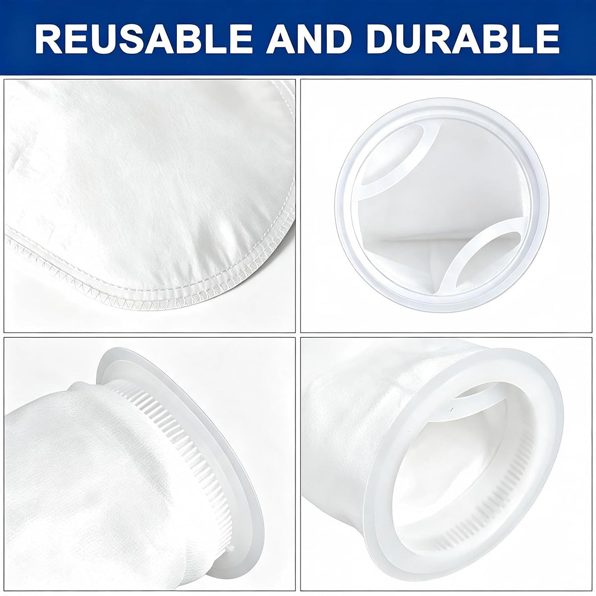 10 Micron Filter Bag Polypropylene 7"x32" with Plastic Ring