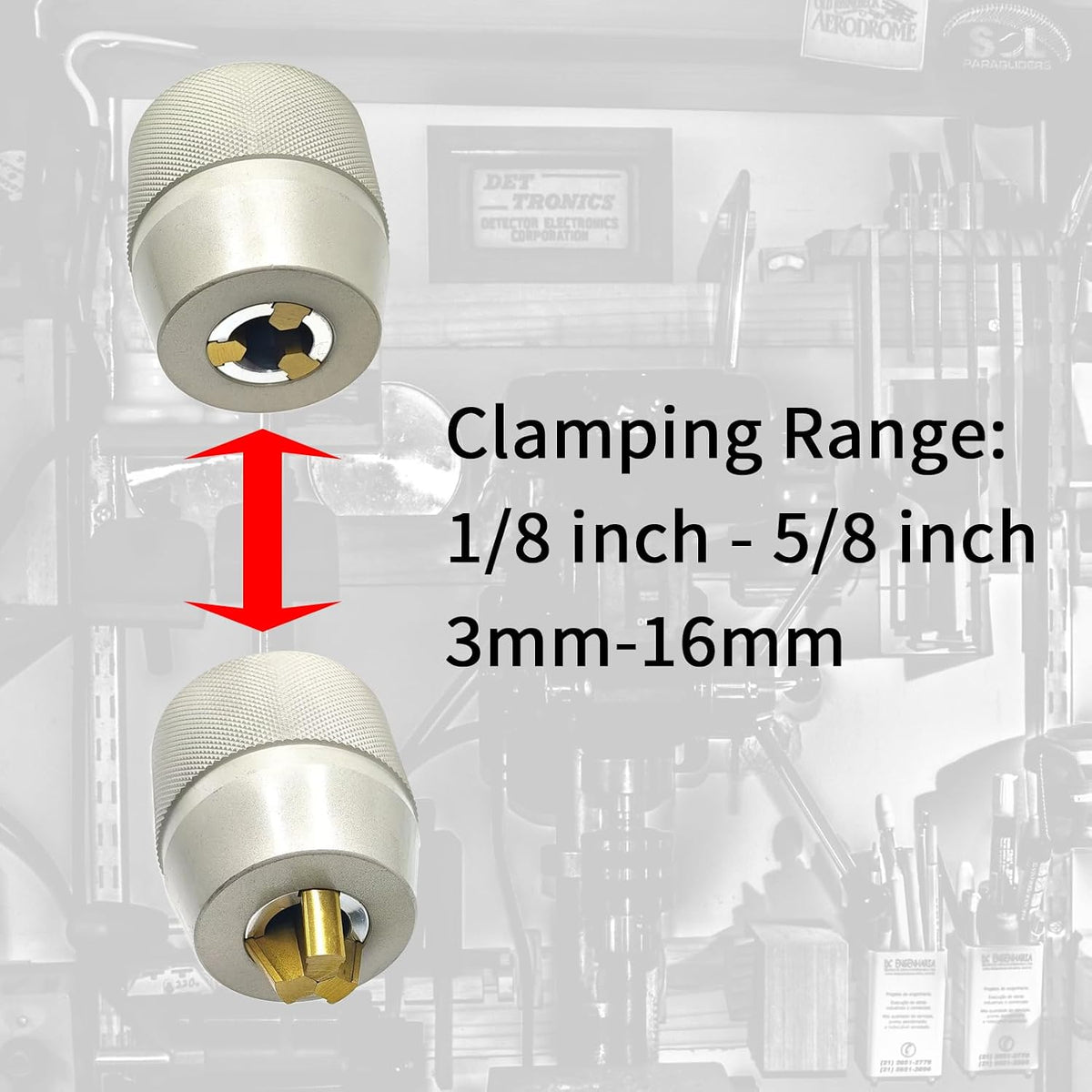 MT3 Keyless Drill Chuck, 1/8"-5/8" (3-16mm), Titanium Coated Jaws