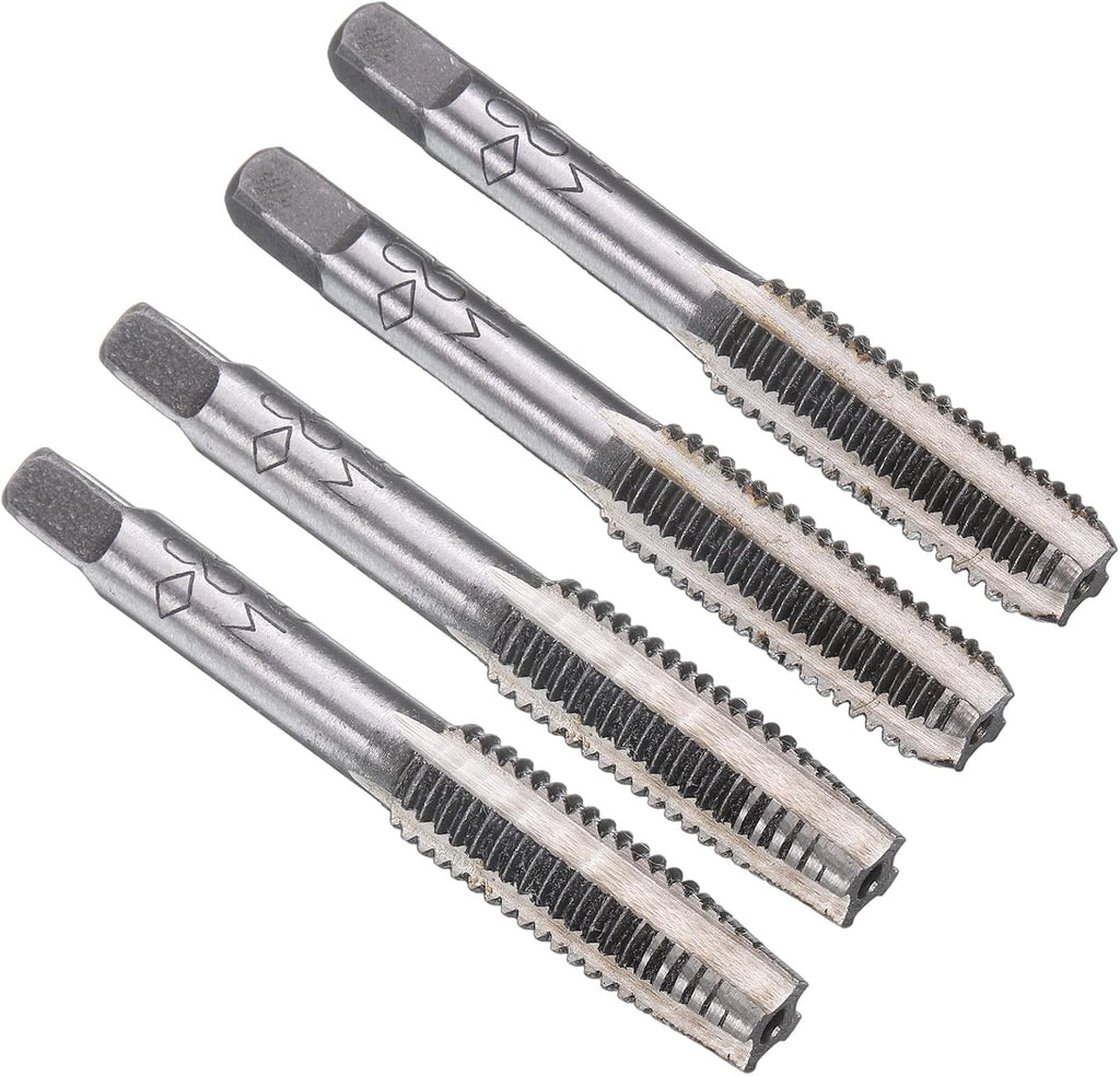 uxcell 2 Set Metric Hand Taps, M8 x 1.25 H2 Thread Taper + Bottom Tap, 9CrSi Alloy Tool Steel Screw Threading Milling Tapping Tool Kit