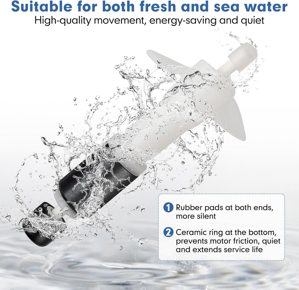 1850GPH Aquarium Wave Maker Pump with Strong Magnetic Suction Base, Ultra-quiet 360 Degree Rotating Submersible Power