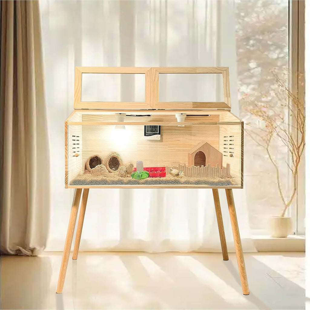 Brooder Box for Chicks, Kit with Heat,Chick Brooder Box with Sliding Door,with Thermostat,Table Legs, Temperature and