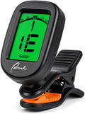 Clip-On Tuner for Guitar Bass Ukulele Violin Banjo - Chromatic | Vibration-Based Noise Immunity, 360° Rotatable