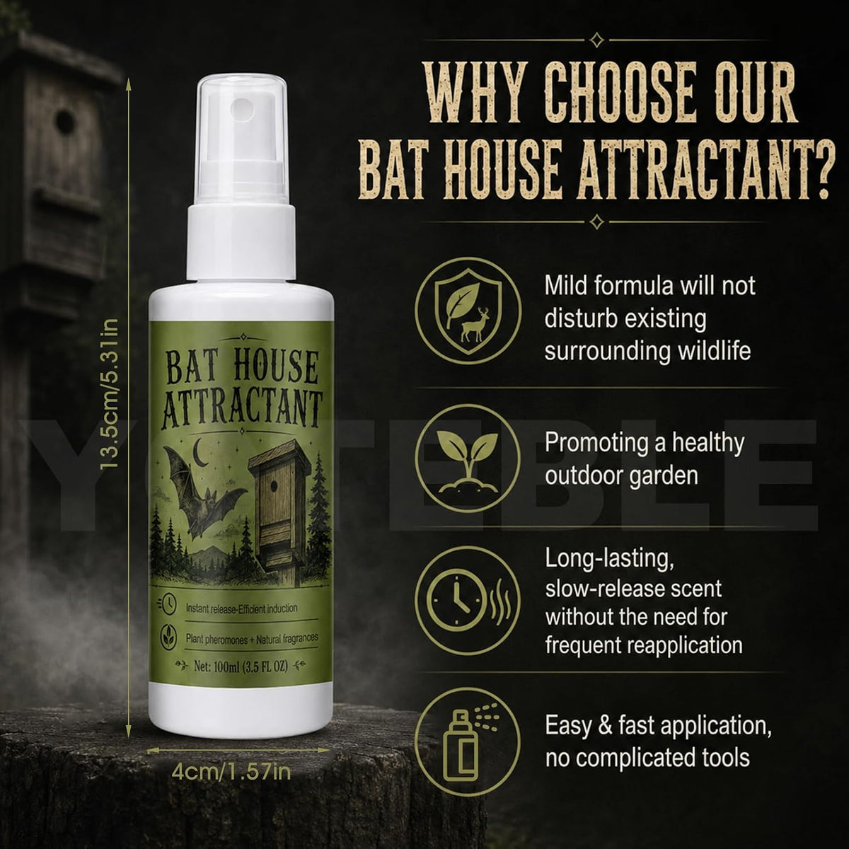 Bat Attractant Spray for Bat House, Simulated Smell, 100ml