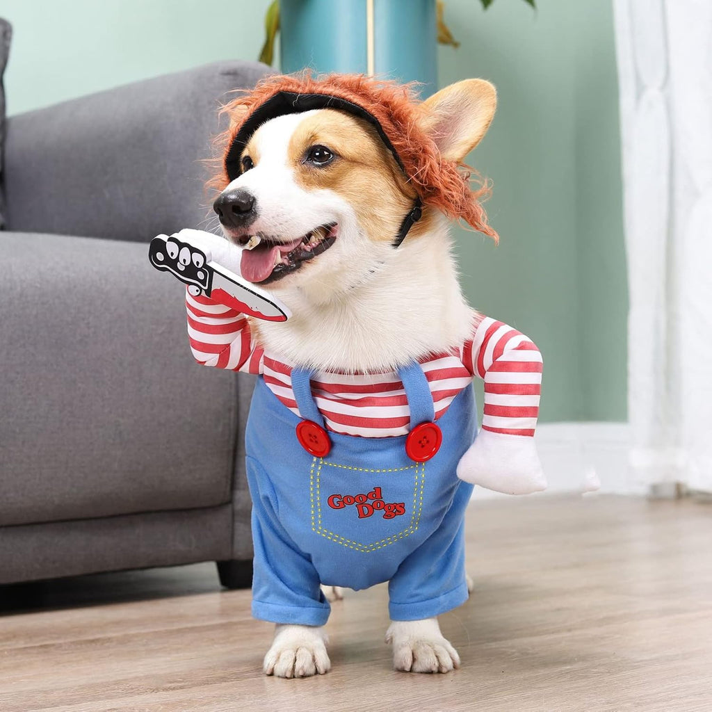 Pet Deadly Doll Dog Costume, Cosplay Halloween Christmas Funny Clothes Party Costume for Small Medium and Large Dogs