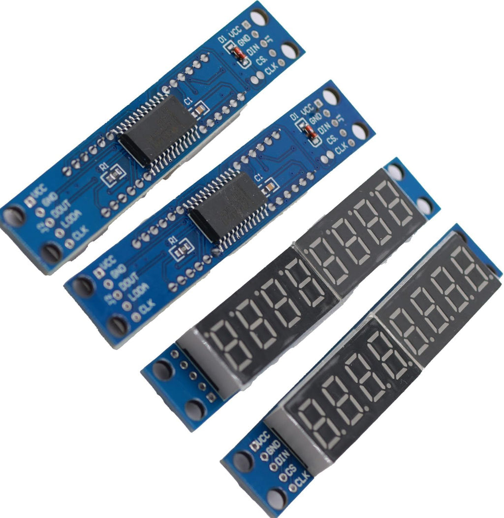DEVMO 4pcs 8-Digit 7 Segment Module MAX7219 8 Bit Digital Segment Tube LED Display Module Supports Cascade Eight Bit Serial 3 IO Ports Compatible with Ar-duino MCU/51/AVR/STM32