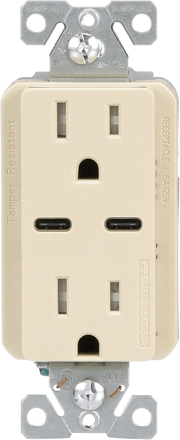 USB-C Charger with Duplex Receptacle