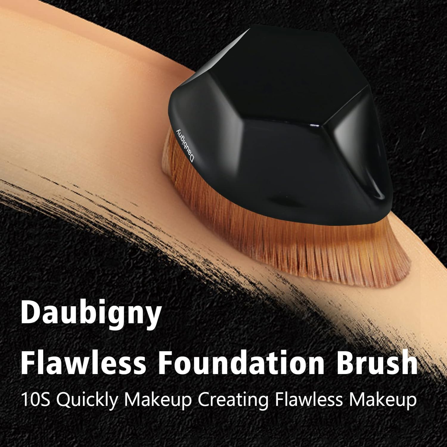 Foundation Makeup Brush Flat Top Kabuki Hexagon Face Blush Liquid Powder Foundation Brush for Blending Liquid, Cream