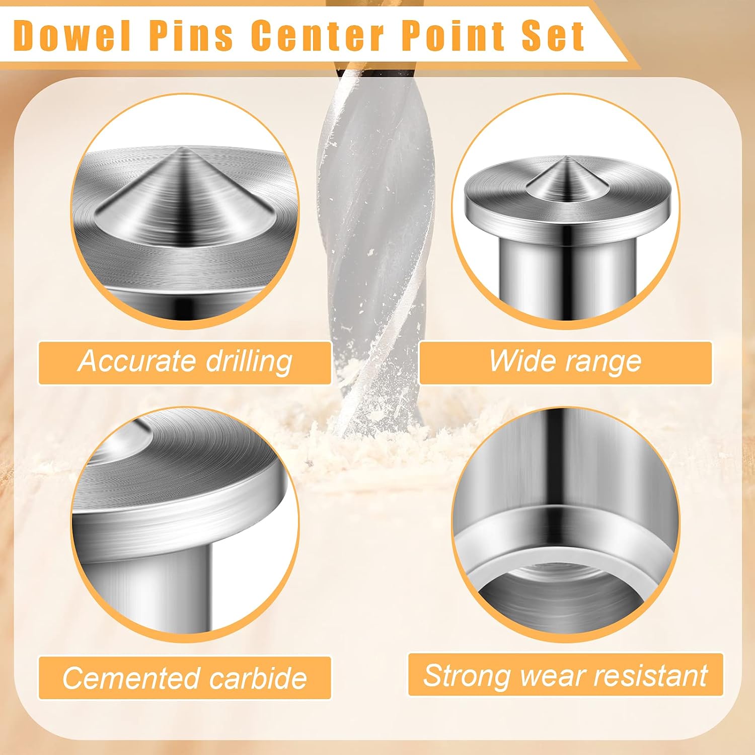 32 Pieces Dowel Pins Center Point Set Solid Hollow Dowel Tenon Center Transfer Plugs Pointed Dowel and Tenon Center