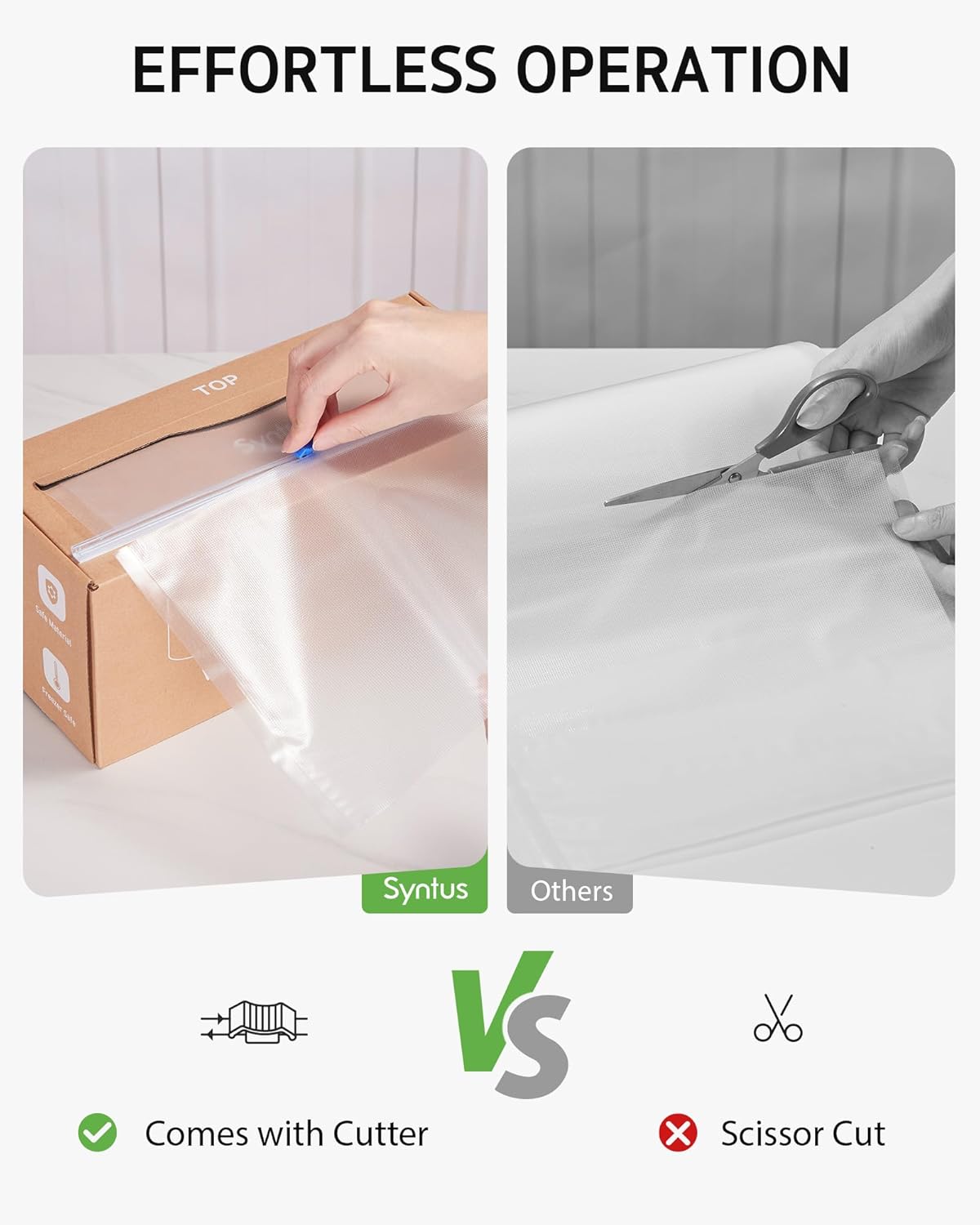 11" x 150' Vacuum Sealer Bags for Food Seal Rolls with Cutter