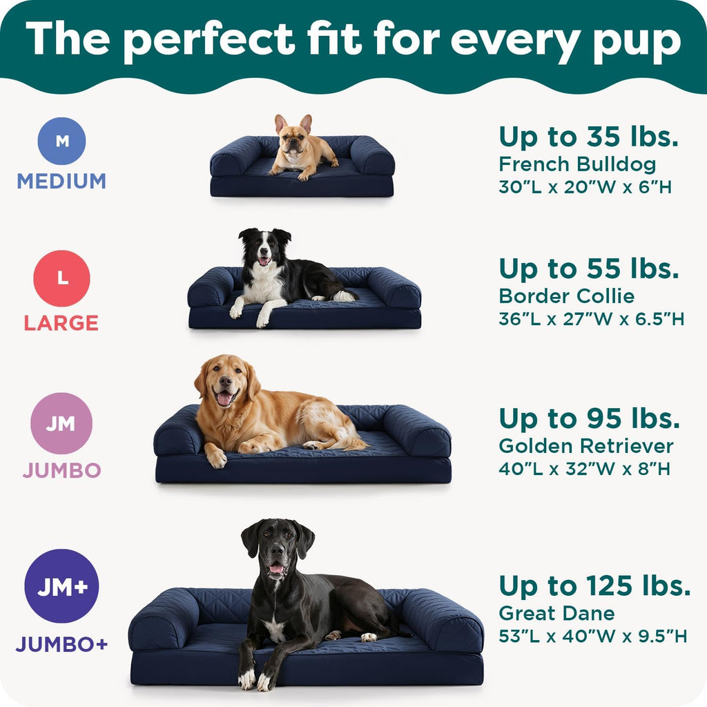 Classic Sofa Orthopedic Dog Bed for Large Dogs with Egg Crate with a Solid Orthopedic Foam Base for Joint Support