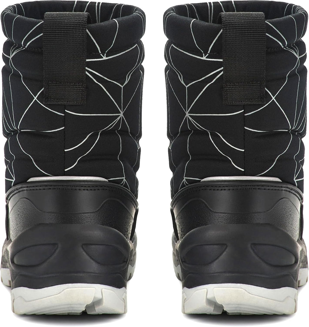 Size 12 US Waterproof Winter Snow Boots Slip Resistant (Toddler/Little Kid) Reflective Black