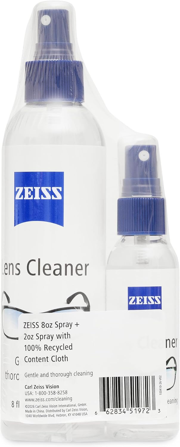 Lens Cleaning Kit- 8 oz. & 2 oz. Bottles of Lens Cleaner, 2 Microfiber Cleaning Cloths