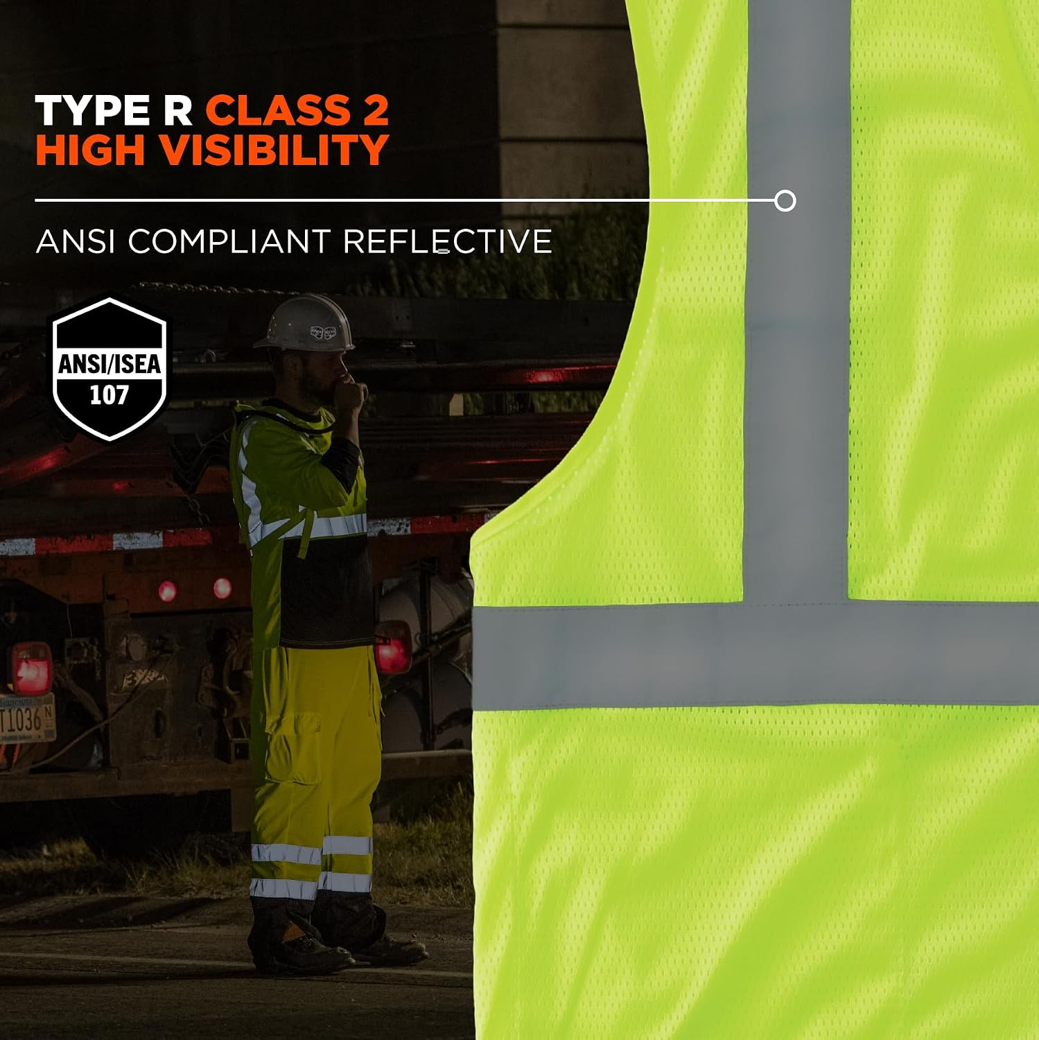 GloWear Economy High Visibility Reflective Safety Vest, Hook & Loop Closure