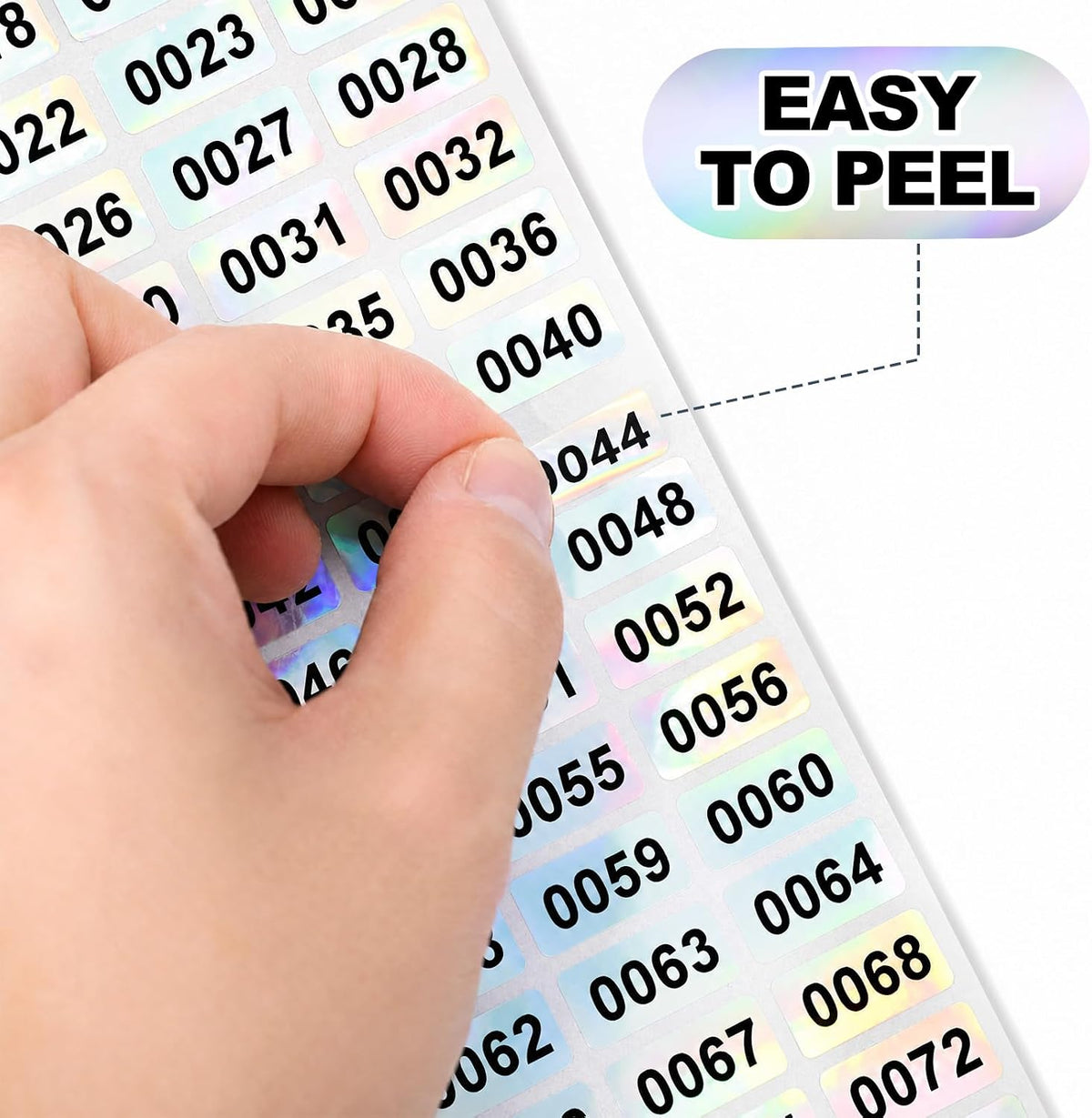 Inventory Labels Consecutive Number Stickers 001-2000, Bright