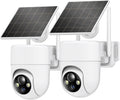 2K Solar Security Cameras Wireless Outdoor, 2PCS Outdoor Camera Wireless with 360° View, Cameras for Home Security