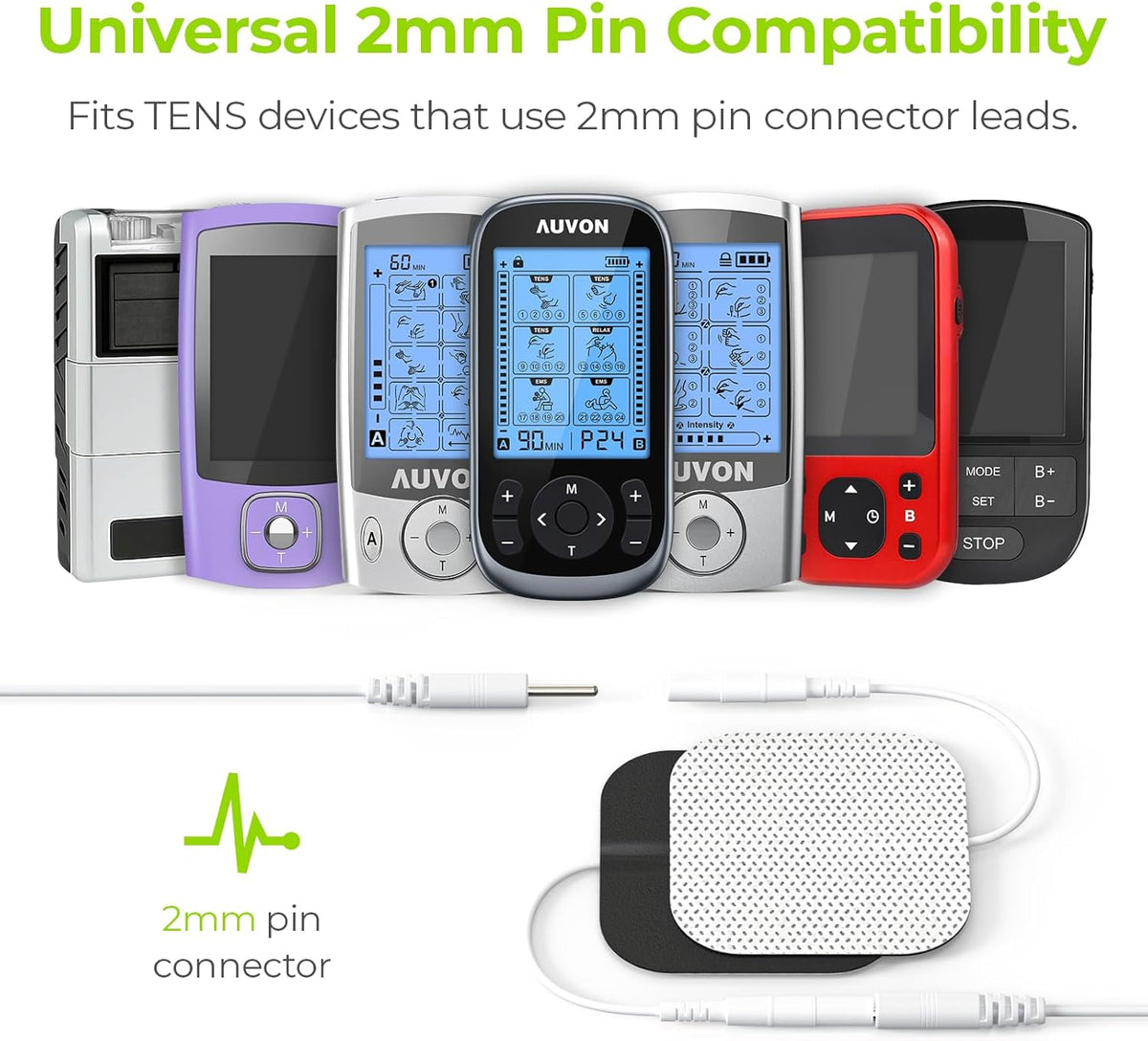 TENS Unit Pads Electrode Patches 20 Pcs, Upgraded Self-Stick, 2"x2"