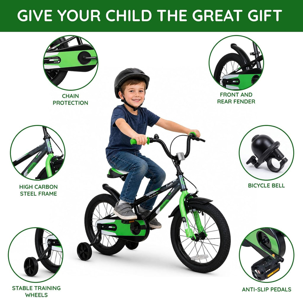 20 Inch Kids Bike BMX Style Beginner Bicycle Ages 4-12 Muticolors | High carbon steel frame, rider height 48-62 in