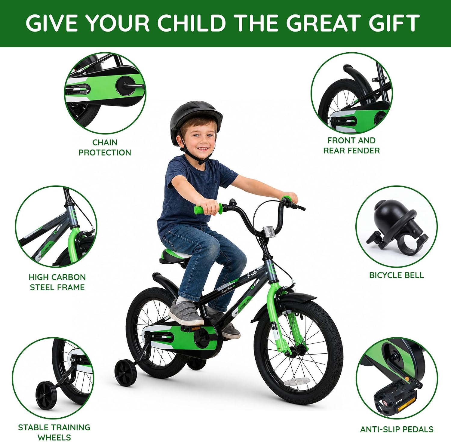 20 Inch Kids Bike BMX Style Beginner Bicycle Ages 4-12 Muticolors | High carbon steel frame, rider height 48-62 in