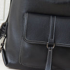 Genuine Leather Backpack Purse for Women Large Capacity (Black)