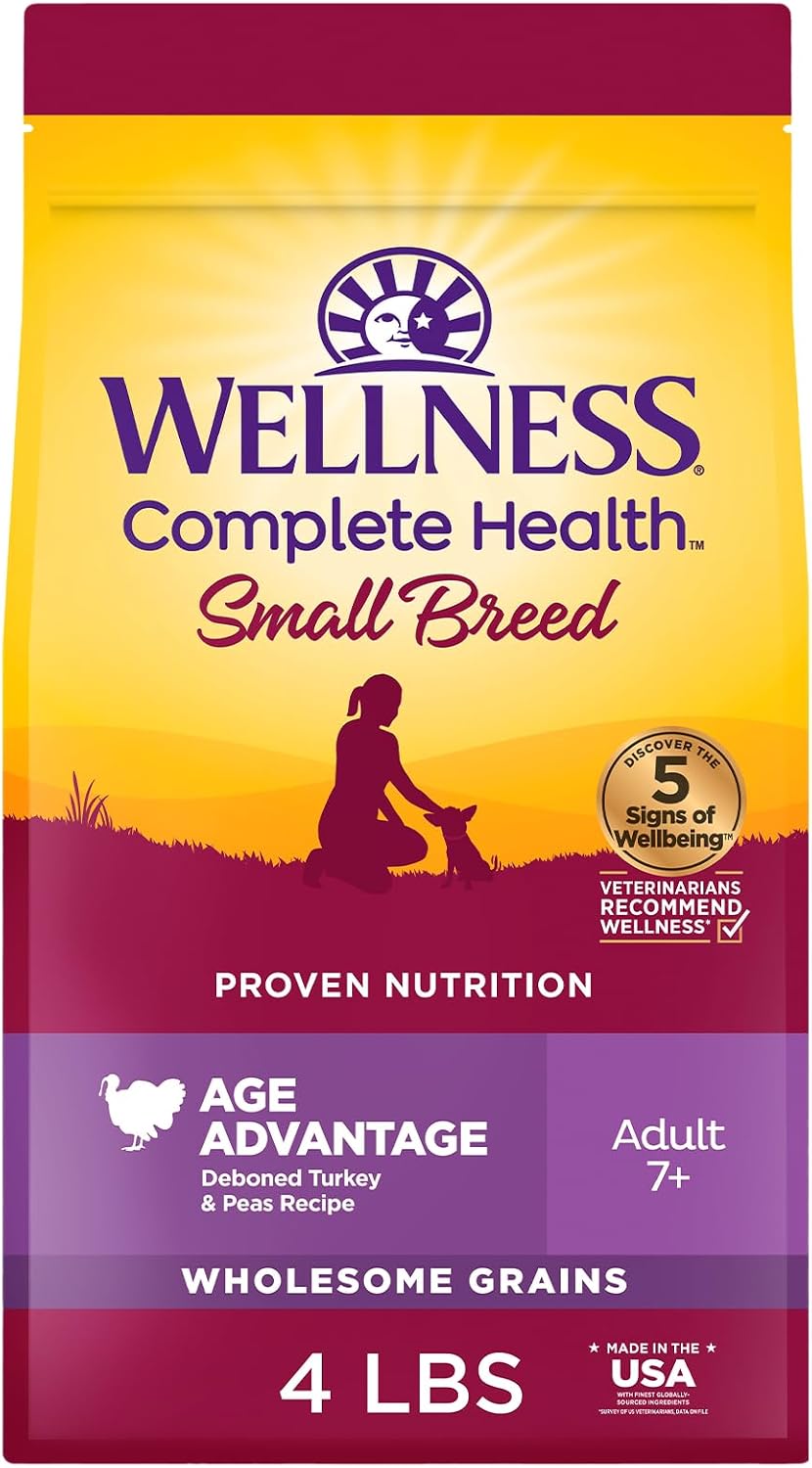 Complete Health Age Advantage Small Breed Senior Dry Dog Food, Wholesome Grain Kibble, Natural, Turkey and Peas