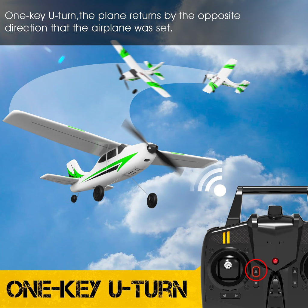 RC Plane, 3 Channel Remote Control Plane for Beginners & Adults | Trainer RC Airplane, Prop Saver, 6-Axis Gyro