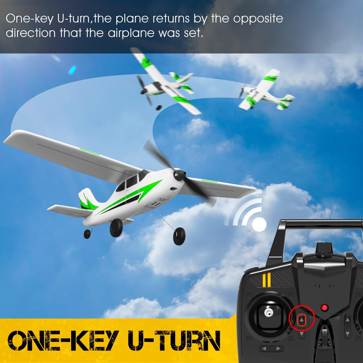RC Plane, 3 Channel Remote Control Plane for Beginners & Adults | Trainer RC Airplane, Prop Saver, 6-Axis Gyro