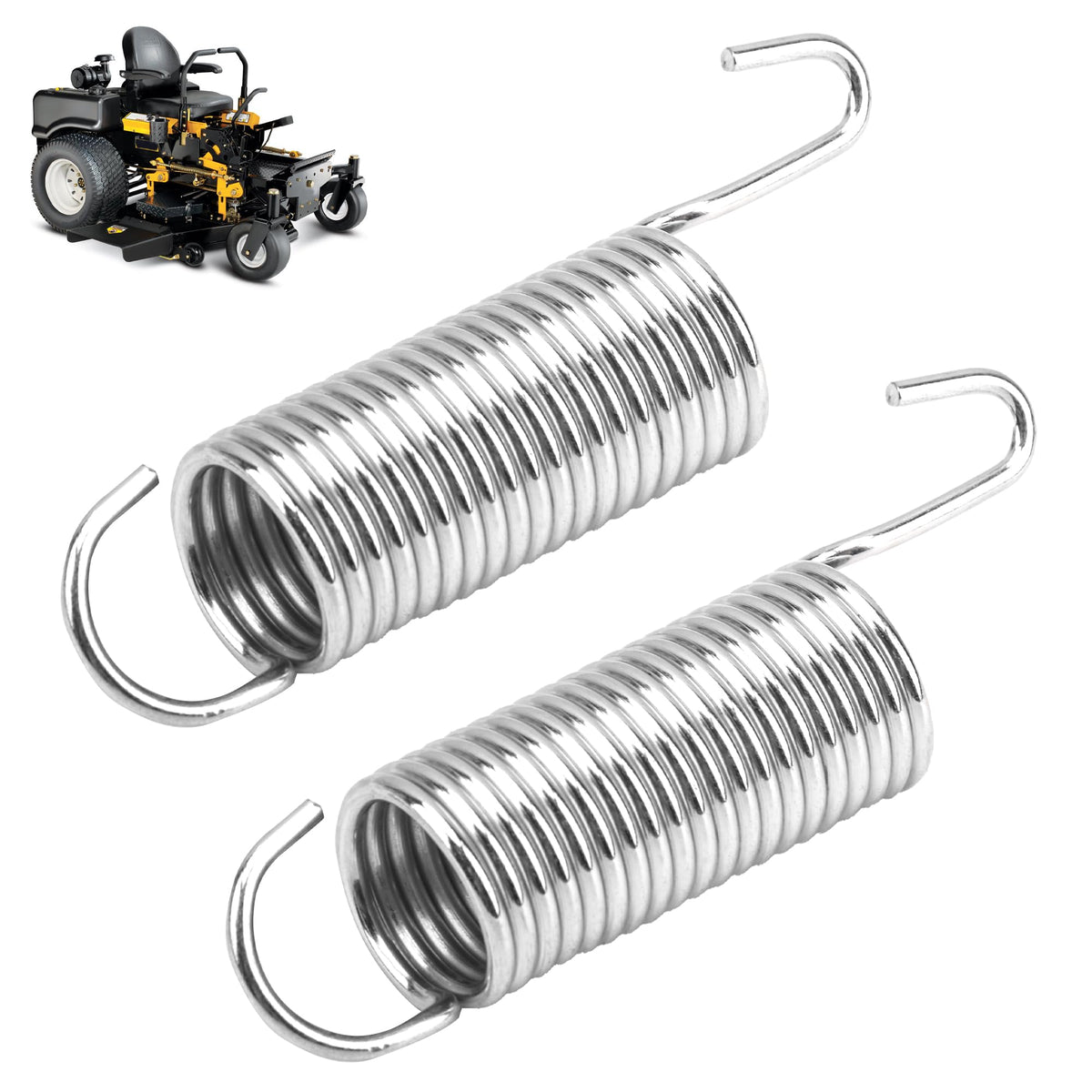 2 PCS 1656936SM Mower Deck Extension Spring, Chrome, Silver for BS Mower