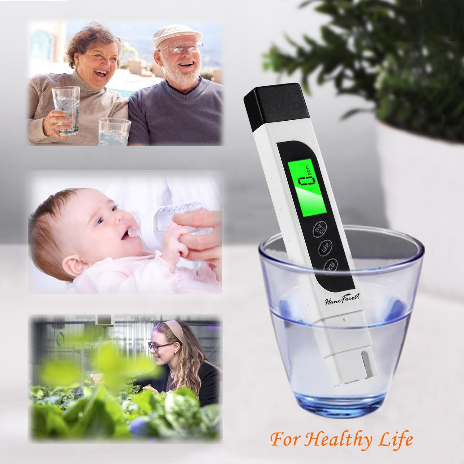 TDS Meter, Digital Water Tester - Accurate and Reliable, Measures TDS, EC & Temperature (°F/°C), 0-9990ppm, Water