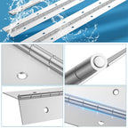 12" Piano Hinge, 4PCS Stainless Steel Continuous Piano Hinge-Silver