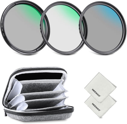 67mm ND Lens Filter Kit with Storage Case & Cleaning Cloth, UV CPL ND4, Multicoated Optical Glass, Aluminum Alloy
