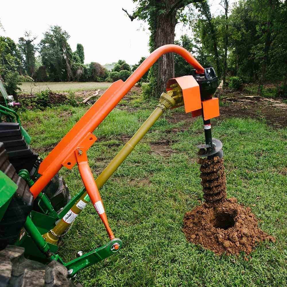 30 HP 3 Point Post Hole Digger with 12" Auger Attachment, Fits Cat 1 Tractors for Fence Post Holes, Deck Installation