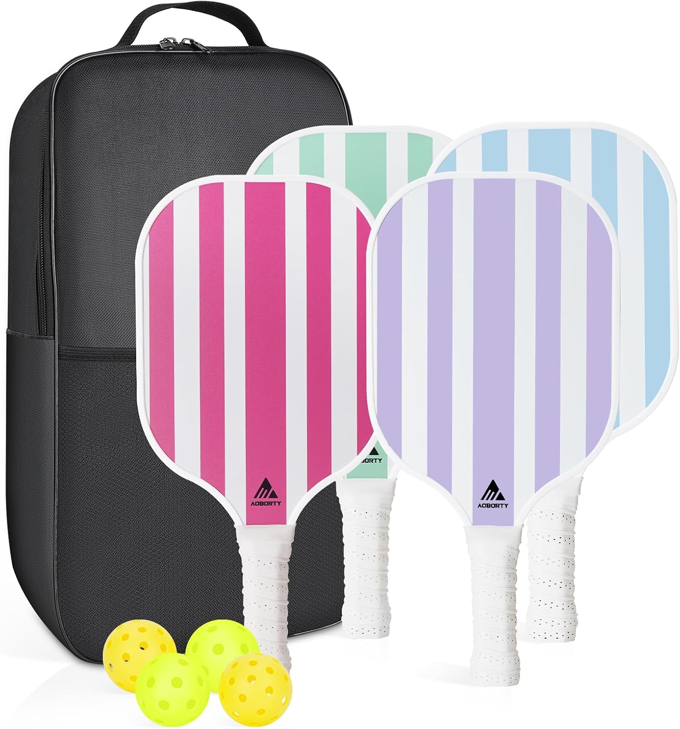 Pickleball Paddles 4 Pack - USAPA Light Graphite Premium Rackets Fiber Face & Polymer Honeycomb Core Pickleball Set