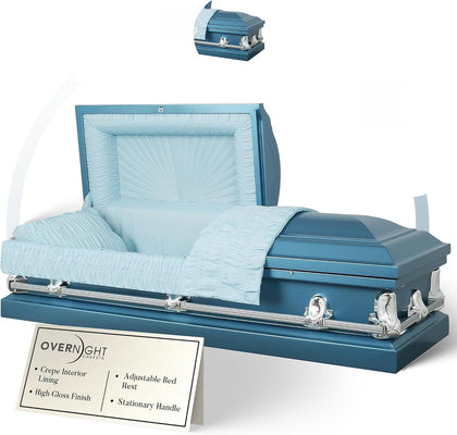 Spartan Funeral Casket Blue with Light Blue Interior