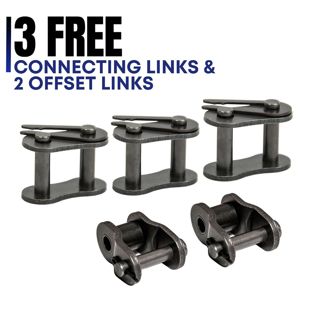 Jeremywell #35 Roller Chain 10FT with 3 Connecting Links and 2 Offset Links