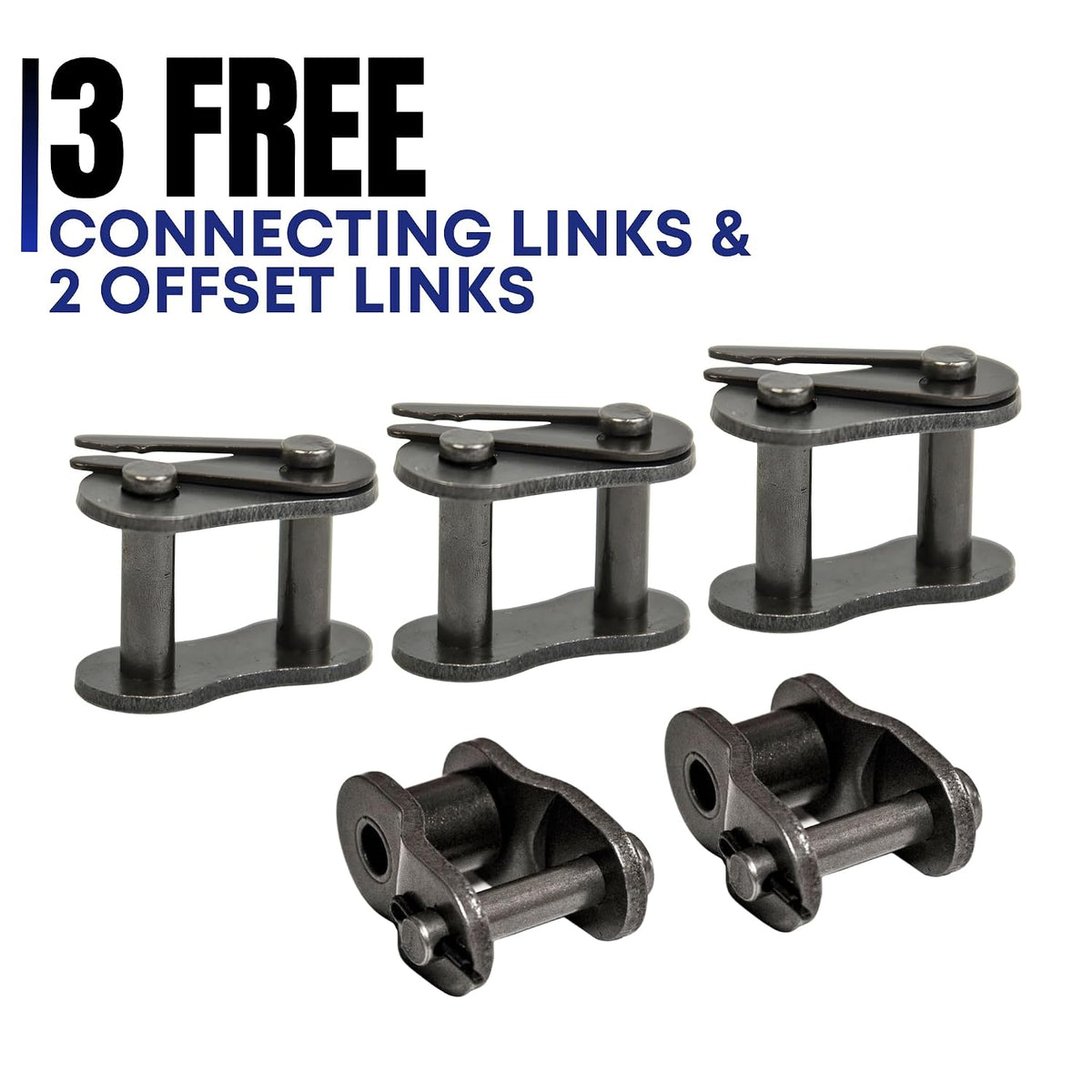 Jeremywell #40 Roller Chain 10FT with 3 Connecting Links and 2 Offset Links