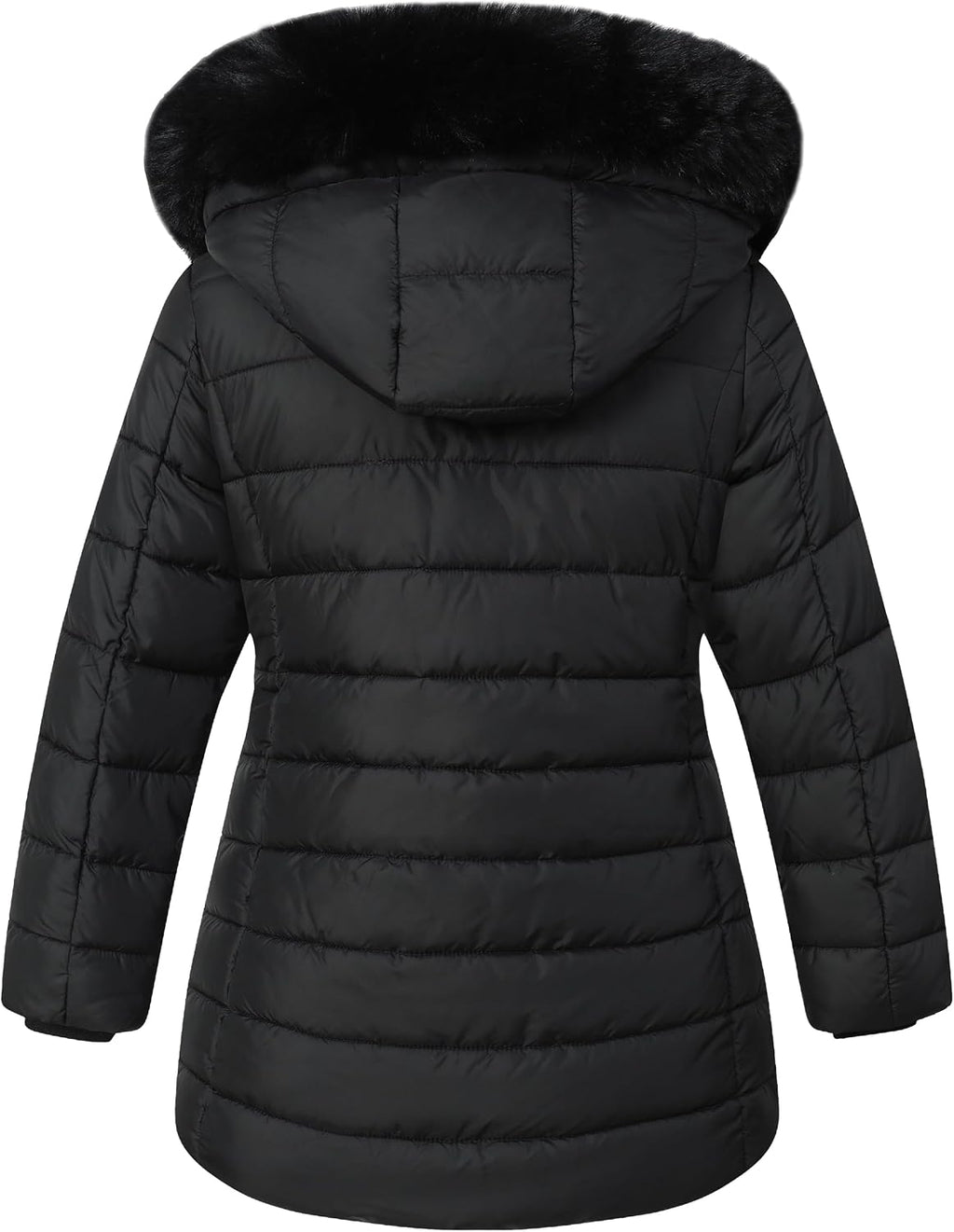 Girls Long Puffer Winter Coat Kid's Removable Hood Parka Jacket | Waterproof Polyester Outer, Soft Fleece Lined