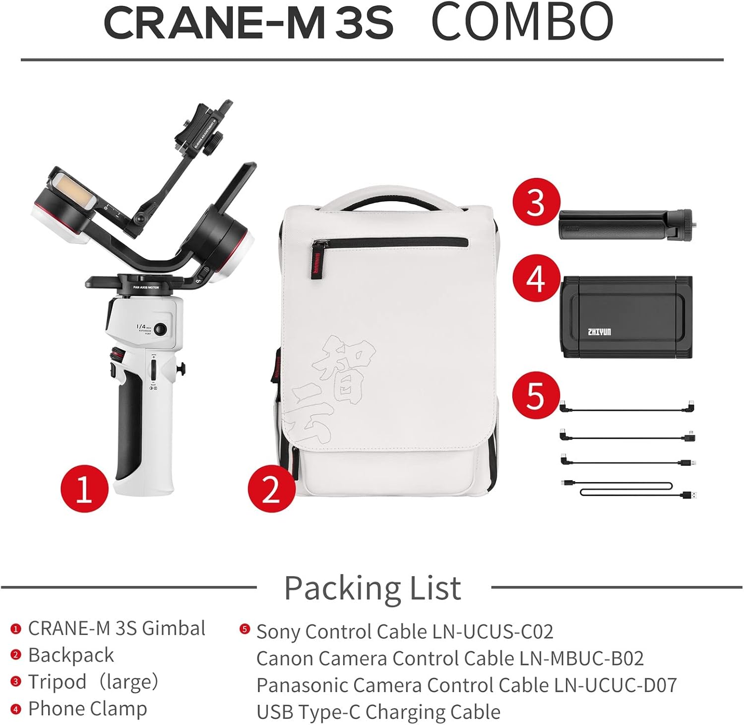 Crane M3S Combo Gimbal Stabilizer for Smartphone Mirrorless DSLR Camera Action Camera,3-Axis Gimbal for iPhone Gopro