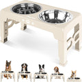 Elevated Dog Bowls for Medium Large Size Dogs, Non-Slip Dog Feeder with 1*Stainless Steel Dishes & 1*Slow Feeder