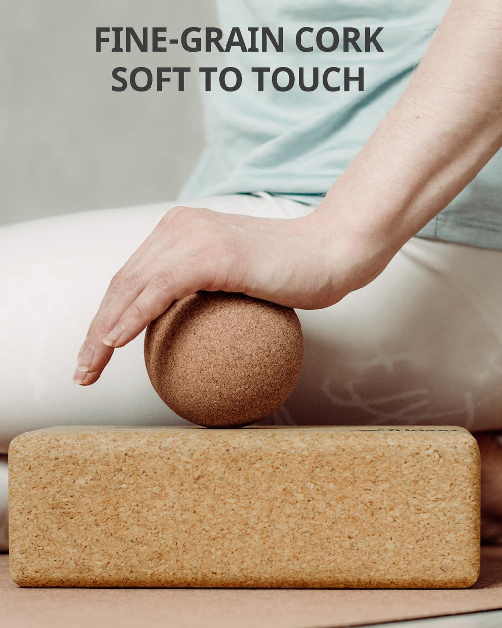 Cork Yoga Blocks, 2 Pack Yoga Blocks Natural Cork, High Density Yoga Block with Non Slip Surface, Eco-Friendly Yoga