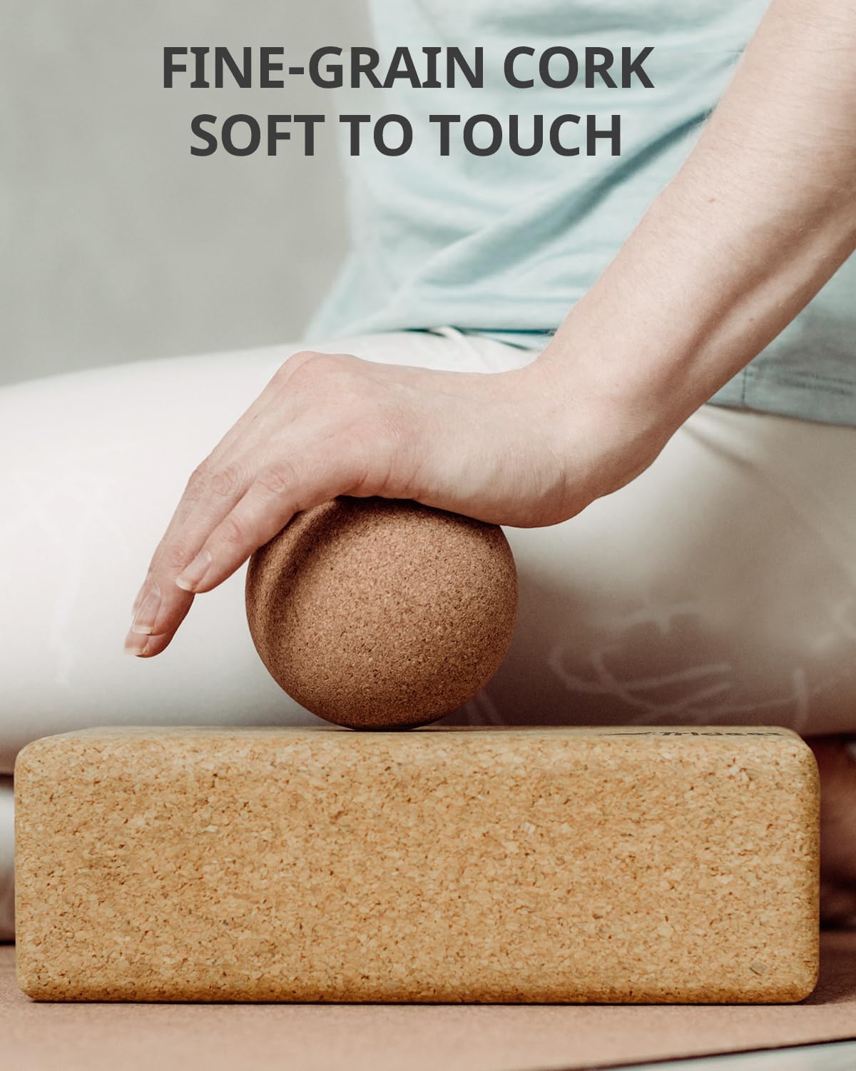 Cork Yoga Blocks, 2 Pack Yoga Blocks Natural Cork, High Density Yoga Block with Non Slip Surface, Eco-Friendly Yoga