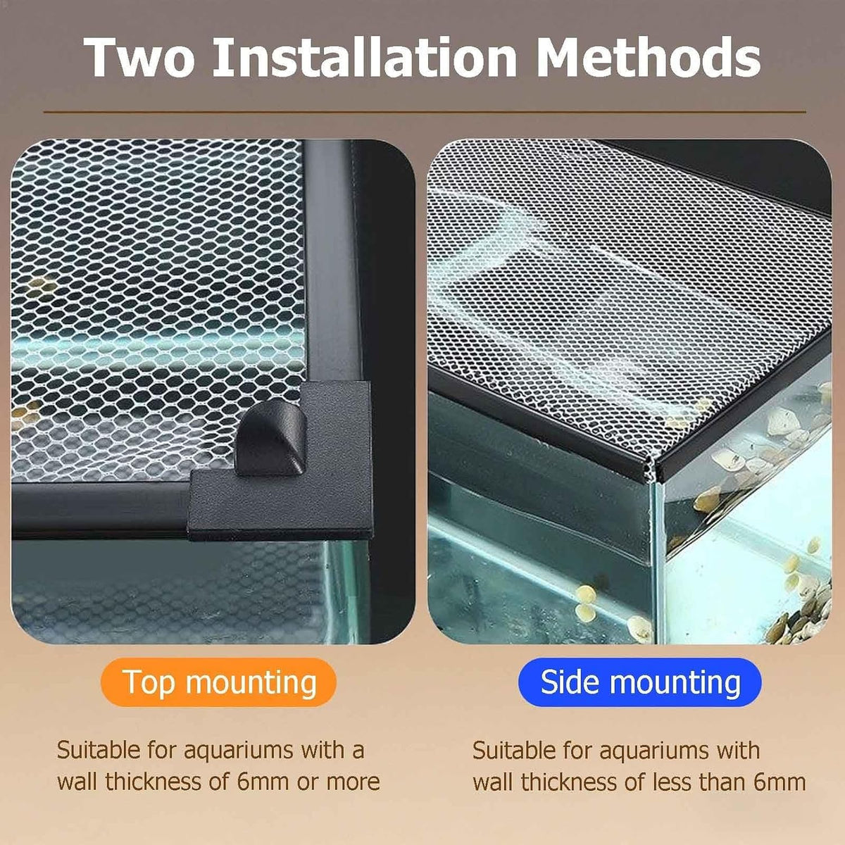 DIY Magnetic Aquarium Lid Fish Tank Hood Top Cover Anti-Jumping Net Cover Mesh to Protect Fish Jumping Out of