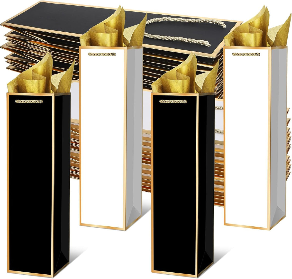 50 Pack Wine Gift Bag with Handles Wine Bottle Gift Bags