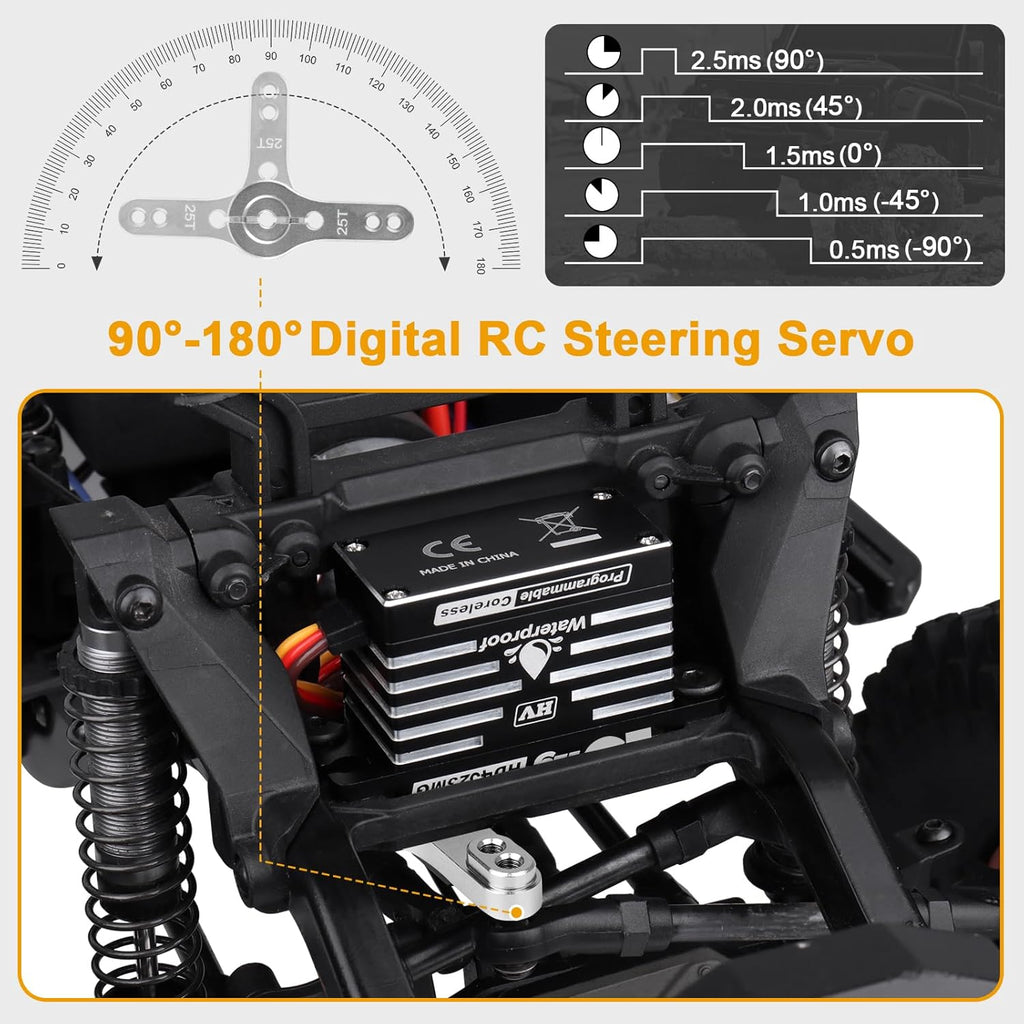 Waterproof RC Servo High Torque Coreless Motor Metal Gear Digital Servo Aluminum Case Parts for 1/8 1/10 RC Crawler