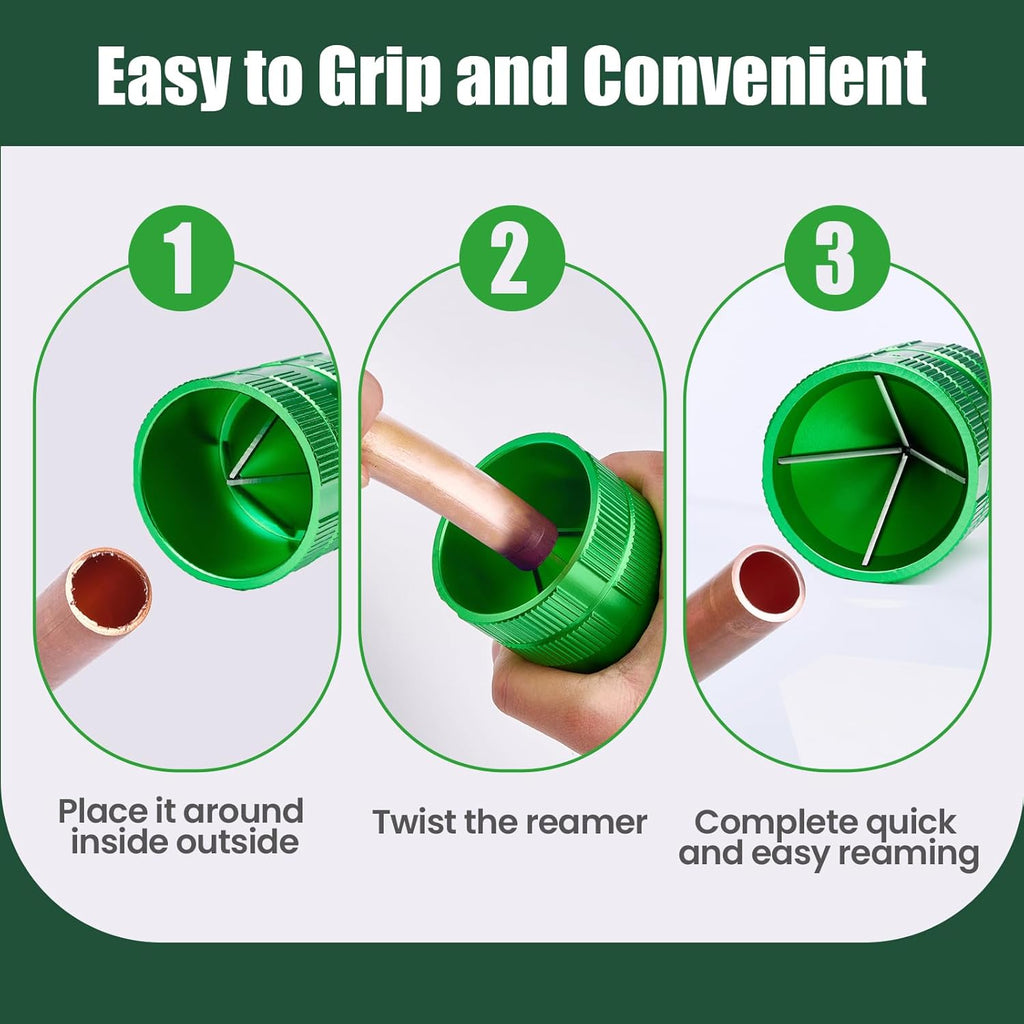 Pipe Reamer Tool with 4 Blades - 1/4–1-5/8 inch Inner & Outer Deburring Tool for Copper, PVC, PPR, Brass, Aluminum