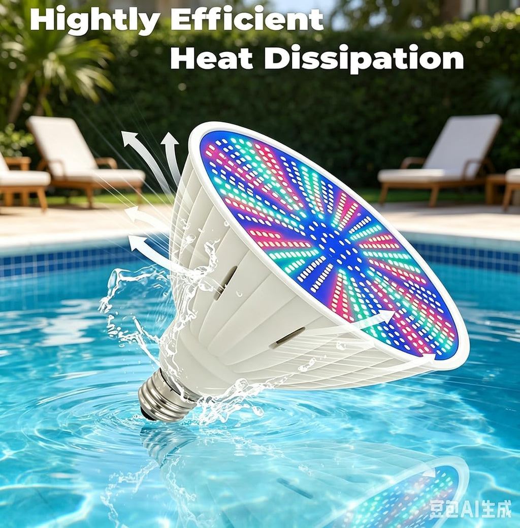 LED Pool Light Bulb for Inground Pool, 120V RGB Color Changing Underwater Pool Lights with 16 Lighting Modes, E26