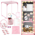 19 Pcs Locker Organizer and Decorating Kit, First Day of Essentials Marble Print Whiteboard with Markers Locker Shelf