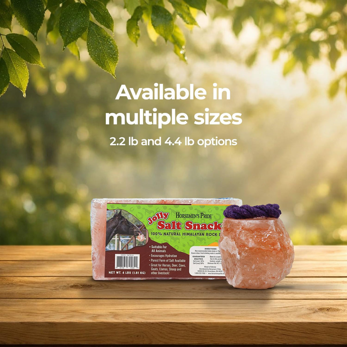 Himalayan Salt Block on Rope for Horses, 2.2 Pounds, SS22